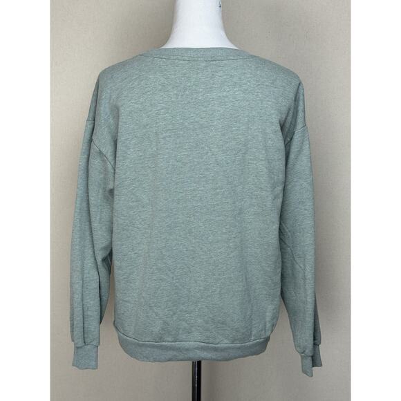 Women’s Sweatshirt Sz M Sage Green Plants Gardening Graphic Long Sleeve Casual - Picture 5 of 11